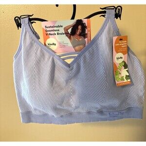 Kindly Yours Women Seamless Pullover V-Neck Bralette-Size XXXL Purple NWT